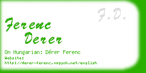 ferenc derer business card